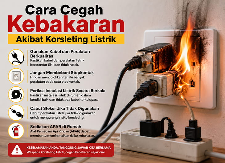Cara Cegah Kebakaran Akibat Korsleting Listrik