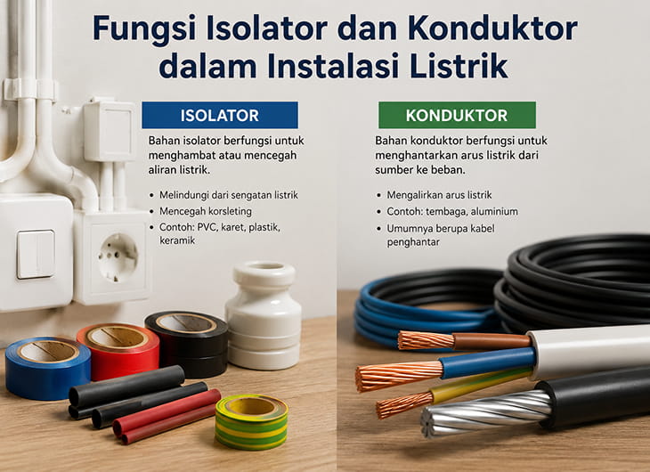 Fungsi Isolator dan Konduktor dalam Instalasi Listrik